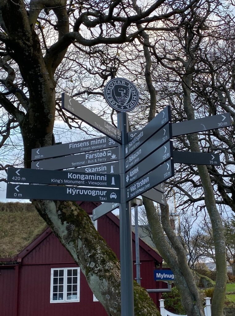 Fingerpost skilt på Torshavn